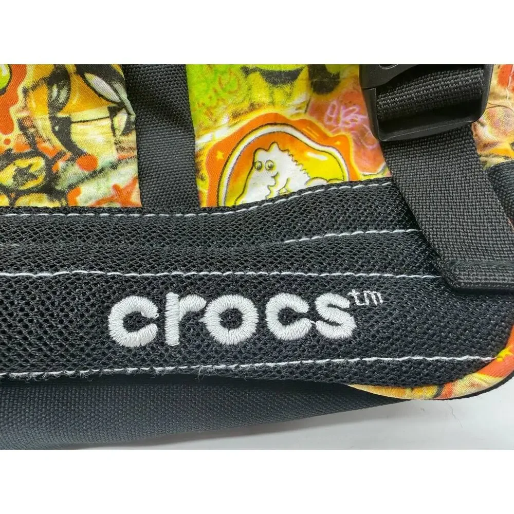 Crocs Graffiti Messenger Laptop Bag Shoulder Bag Jibbitz Black Multicolor